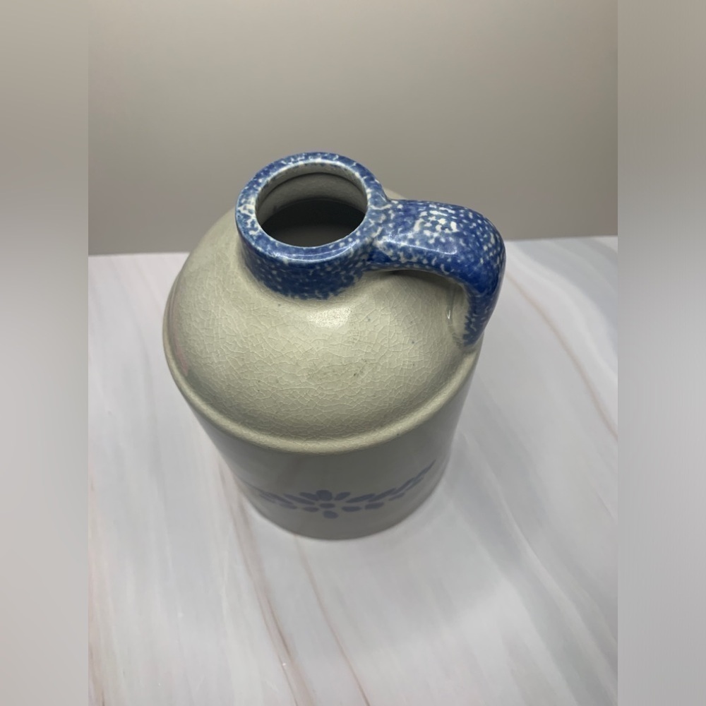 Vintage Stoneware Jug with Blue Floral Design - Picture 2 of 2
